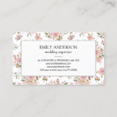 ヴィンテージピンクローズフラワーズフローラ事業 コーリングカード (裏面)