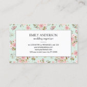 ヴィンテージピンクローズフラワーズフローラ事業 コーリングカード (裏面)