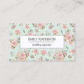 ヴィンテージピンクローズフラワーズフローラ事業 コーリングカード (正面)