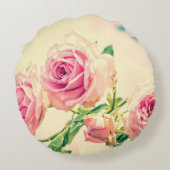 ヴィンテージピンクローズフラワー ラウンドクッション (裏面)
