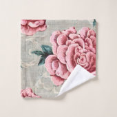 ヴィンテージピンクローズフランスのカントリーデコール バスタオルセット (ウォッシュタオル)