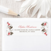 ヴィンテージピンクローズフルーア結婚ズ住所 シール (インサイチュ)