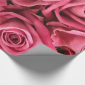 ヴィンテージピンクローズフローラギフトラップ ラッピングペーパー (角)