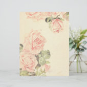 ヴィンテージピンクローズフローラスクラップブック紙 (スタンド正面)