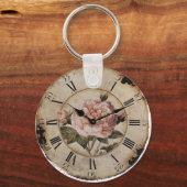 ヴィンテージピンクローズフローラスチームパンク結婚ズ キーホルダー (正面)