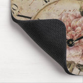 ヴィンテージピンクローズフローラスチームパンク結婚ズ マウスパッド (コーナー)