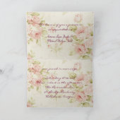 ヴィンテージピンクローズフローラスチームパンク結婚ズ 招待状 (内部)