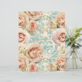 ヴィンテージピンクローズフローラダマススクレープブック紙 (スタンド正面)
