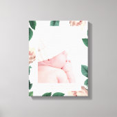 ヴィンテージピンクローズフローラフレームキャンバス印刷 キャンバスプリント (正面)