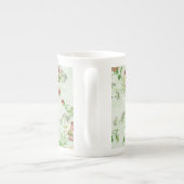 ヴィンテージピンクローズフローラルパタパーソナライズされたーン ボーンチャイナマグカップ (裏面)