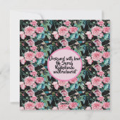 ヴィンテージピンクローズフローラルパターンレディースネームカード シーズンカード (裏面)