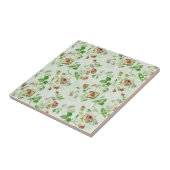 ヴィンテージピンクローズフローラルパターン タイル (側面)