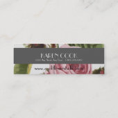 ヴィンテージピンクローズフローリスト製品ラベル スキニー名刺 (裏面)