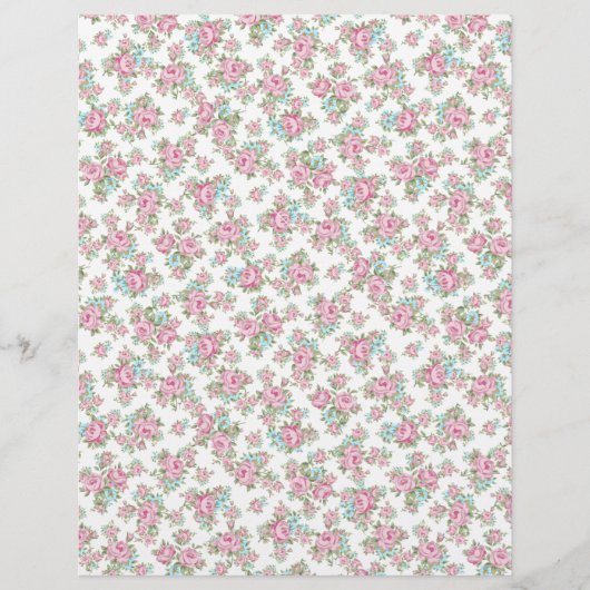 ヴィンテージピンクローズブドアーツ&クラフトスクラップブック紙 (正面)