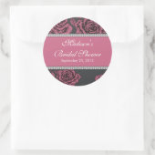 ヴィンテージピンクローズブライダルシャワーシール ラウンドシール (バッグ)