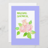 ヴィンテージピンクローズブライダルシャワー招待 招待状 (正面/裏面)