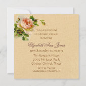 ヴィンテージピンクローズブライダルティーパーティー 招待状 (裏面)