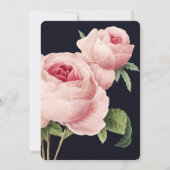 ヴィンテージピンクローズブルー卒業パーティー 招待状 (裏面)