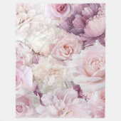 ヴィンテージピンクローズボタニカルガーデンフリースブランケット フリースブランケット (正面)