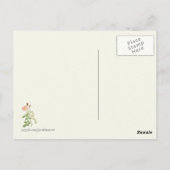 ヴィンテージピンクローズボタニカルプリント ポストカード (裏面)