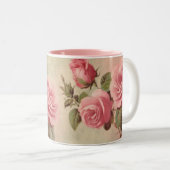 ヴィンテージピンクローズマグ ツートーンマグカップ (正面右)