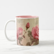 ヴィンテージピンクローズマグ