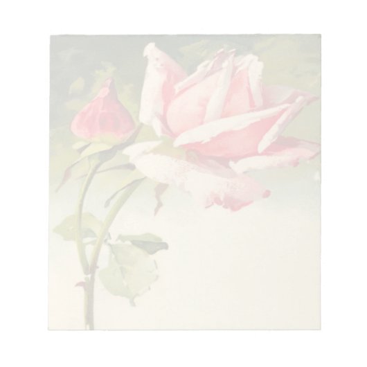 ヴィンテージピンクローズメモ帳 ノートパッド (正面)