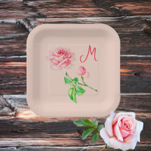 ヴィンテージピンクローズモノグラムの-