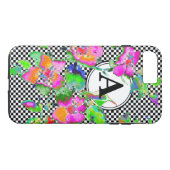 ヴィンテージピンクローズモノグラムの- Case-Mate iPhoneケース (裏面(横))