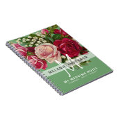 ヴィンテージピンクローズモノグラム結婚ズの計画の花嫁 ノートブック (右側)