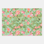 ヴィンテージピンクローズラッピング紙 ラッピングペーパーシート (正面)