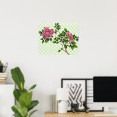 ヴィンテージピンクローズレトロアートポスター ポスター (ホームオフィス)