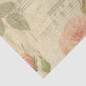 ヴィンテージピンクローズ及び音楽シートティッシュペーパー 薄葉紙 (詳細)