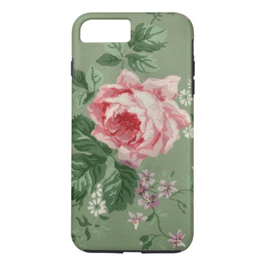 ヴィンテージピンクローズ壁紙プリント Case-Mate iPhoneケース (裏面)