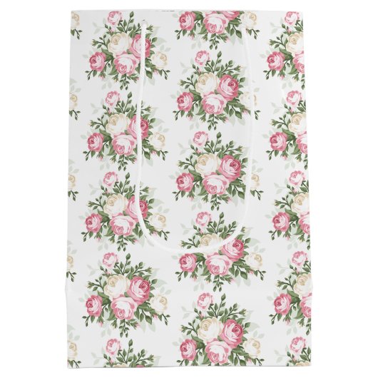 ヴィンテージピンクローズ抱き枕 ミディアムペーパーバッグ (裏面)