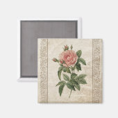 ヴィンテージピンクローズ磁石 マグネット (正面/裏面)