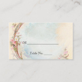 ヴィンテージピンクローズ結婚とロビン座席表 プレイスカード