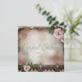 ヴィンテージピンクローズ結婚ズブライダルシャワー 招待状 (スタンド正面)
