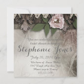 ヴィンテージピンクローズ結婚ズブライダルシャワー 招待状 (裏面)