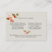 ヴィンテージピンクローズ結婚ズホワイトチューリップ 名刺 (裏面)