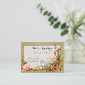 ヴィンテージピンクローズ結婚ズホワイトチューリップ 名刺 (スタンド正面)