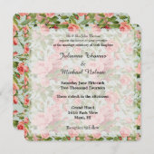 ヴィンテージピンクローズ結婚ズ 招待状 (正面/裏面)