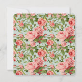 ヴィンテージピンクローズ結婚ズ 招待状 (裏面)