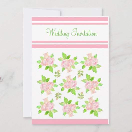 ヴィンテージピンクローズ結婚式招待状 招待状 (正面)