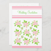 ヴィンテージピンクローズ結婚式招待状 招待状 (正面/裏面)