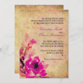 ヴィンテージピンクローズ結婚式招待状 招待状 (正面/裏面)