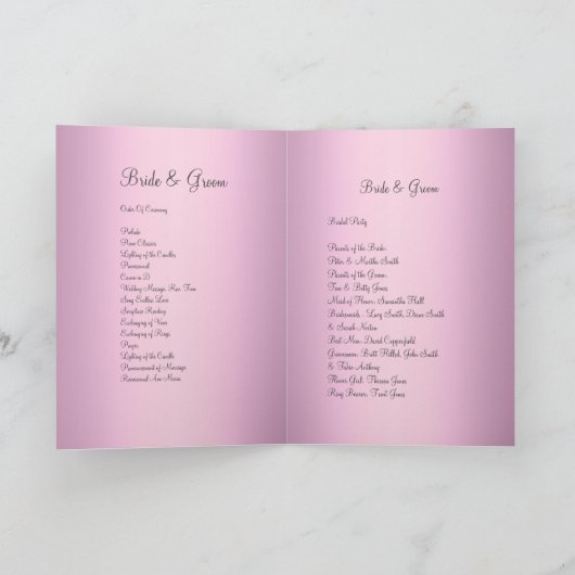 ヴィンテージピンクローズ結婚式 プログラム (内部)