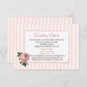 ヴィンテージピンクローズ結婚詳細カード エンクロージャーカード (正面/裏面)