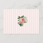 ヴィンテージピンクローズ結婚詳細カード エンクロージャーカード (裏面)