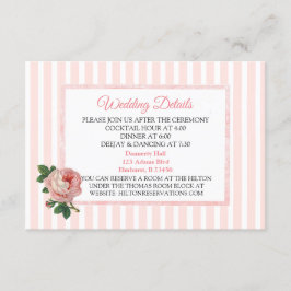 ヴィンテージピンクローズ結婚詳細カード エンクロージャーカード